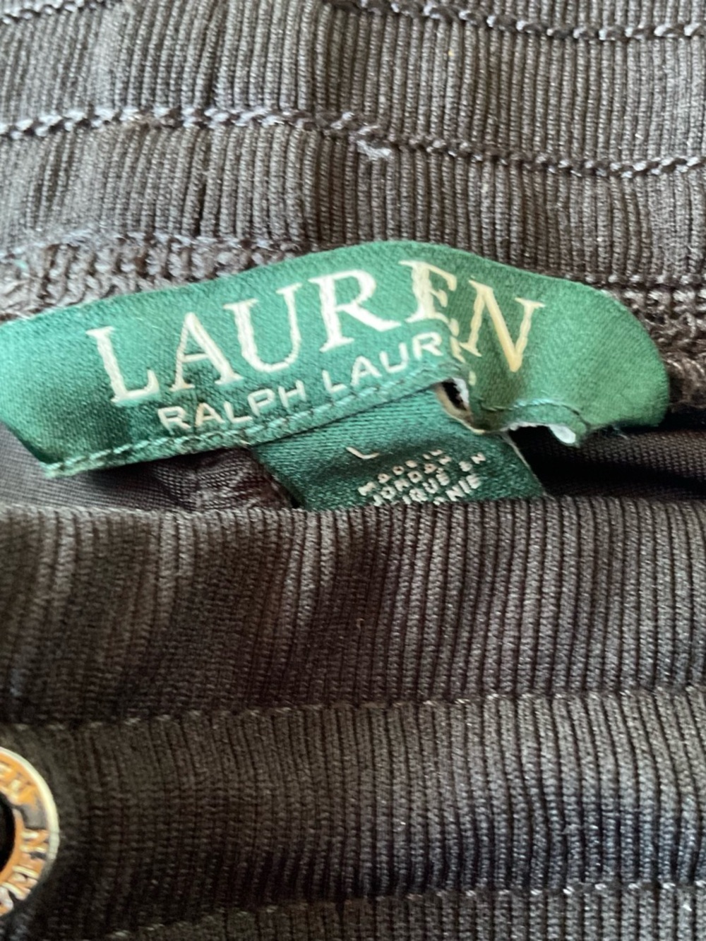 Lauren Ralph Lauren Velour Lounge Set Black XL Top L Pants Soft Stretch - Picture 13 of 13